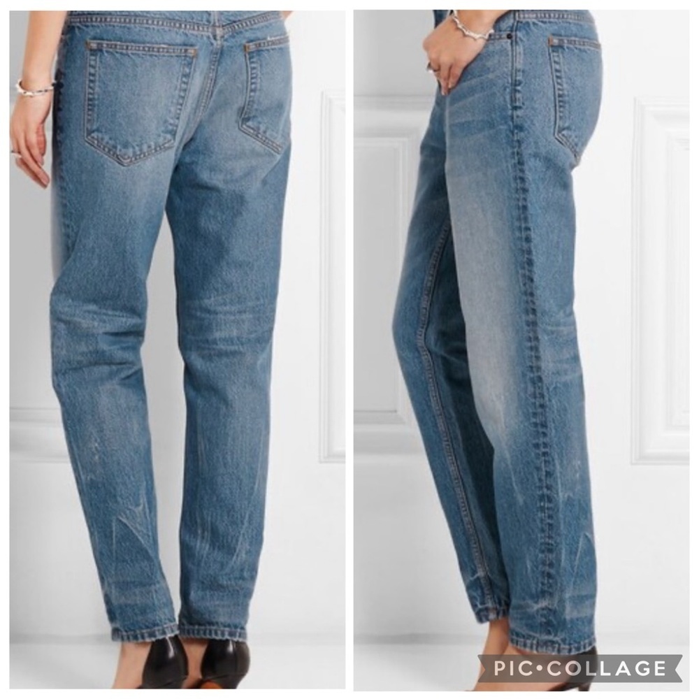 Alexander Wang Boyfriend Jeans Size 24 High Rise Button Fly Distressed - Picture 2 of 8